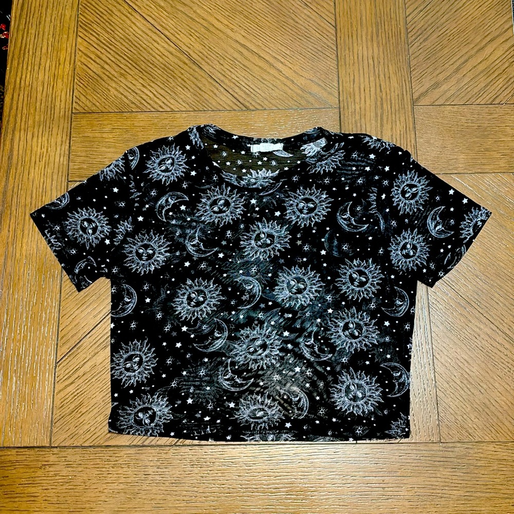 Full tilt see through cropped top, size M